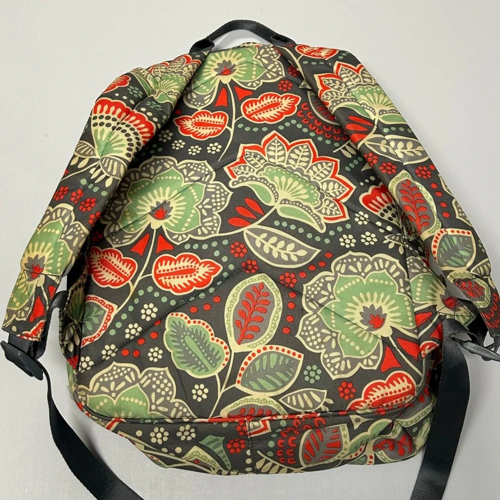 Vera Bradley Lighten Up Backpack Nomadic Floral Leaf Print Canvas Campus Travel